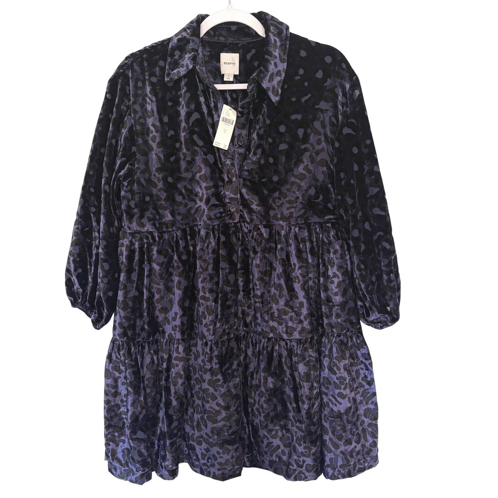 NWT‎ Anthropologie Maeve Velvet Bettina Dress S Whimsigoth Dark Coquette Mini